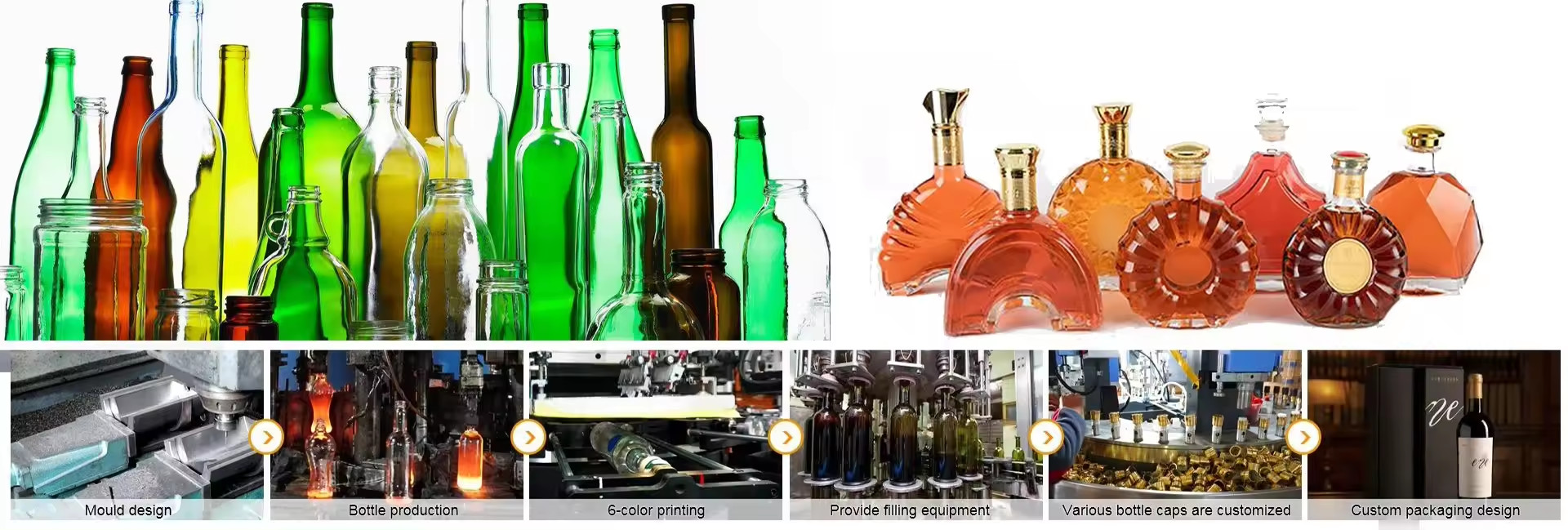 品質 酒のガラスボトル 工場
